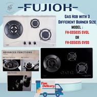 [JAPANESE BRAND] FUJIOH FH-GS5035 Gas Hob with 3 Burners Black Glass/Stainless Steel >>> FREE DELIVE