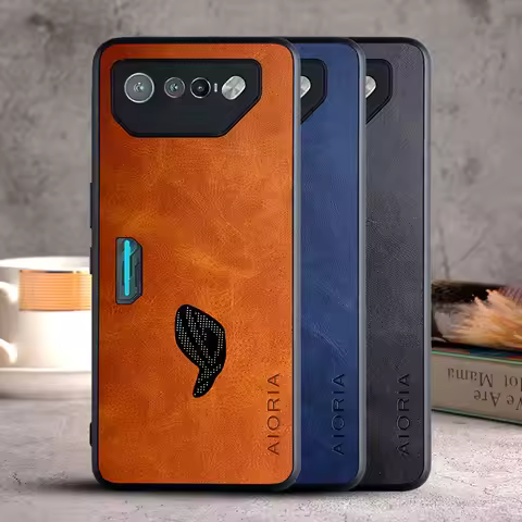 Case for Asus ROG Phone 7 5G coque Luxury Vintage leather Skin Soft TPU had Phone cover funda for As