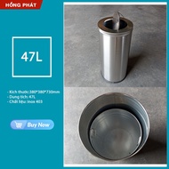 47L Round Stainless Steel Trash Can with Ashtray VHP-YS-HPB-20A Outdoor