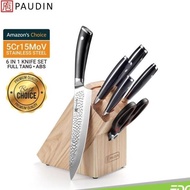 BEST SELLER PISAU DAPUR PAUDIN HT1 6-IN-1 BLOCK KITCHEN KNIFE SET