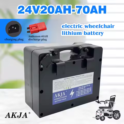 24V 18650 Lithium Battery 20-70AH, Built-in 40AH BMS, 110V-220V Charger Included, Safe & Waterproof