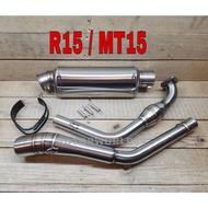 EXHAUST MT15 / R15 / R15M 2020 2021 MOTORCYCLE EXHAUST POWER BOOM FULL SYSTEM EXHAUST COVER RADIATOR