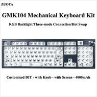 ZUOYA GMK104 Three-mode Customized DIY Mechanical Keyboard Kit with Knob Display Supports Hot Swap  