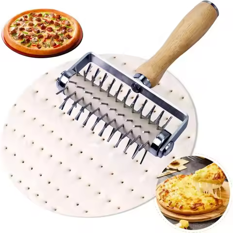 1Pc Stainless Steel Pizza Docker, Pizza Dough Docker with Handle, Pizza Roller with Spikes, Roller D