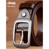 Jeep Jeep First Layer Pure Cowhide Belt Men Casual Handmade Belt Men Genuine Leather Pin Buckle Pant