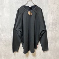 古著 Majestic PORTER 長袖標誌刺繡運動衫，黑色，XL 碼