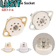 LUSIT 1Pcs Valve Base, PCB Mount DIY Ceramic Tube Socket,  Tin-Plated 7Pin B7G GZC7-F GZC7-F-G for E