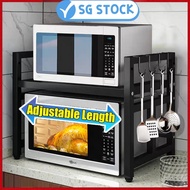 【SG Stock】 Microwave Rack  Kitchen Storage Rack Adjustable Oven Rack Shelf  kitchen Rack