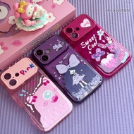 Premium Case Dino X Girls - Barbie Sweet Oval Flip Mirror Shockproof - Softcase/Casing hp Compatible