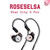 [READY STOCK] Roseselsa Star City 5 Pro 1DD+2BA Hybrid LCP Composite Diaphragm Wired 2 Pin 3.5mm Ear