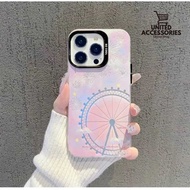 RCI13 Premium Matte Hard Hologram Case Aesthetic Pink Wheel TYPE OPPO A15 A15S A16 A17 A17K A1K A38 