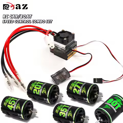 RCXAZ RC 540 Motor 10T-80T 320A HVC ESC Combo Kit Waterproof for 1/10 RC Cralwer Car/Boat Tank Traxx
