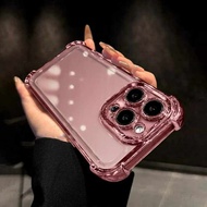 full transparent shockproof for 16 15 14 13 12 Pro max plus cover CASE Electroplated with film Cas