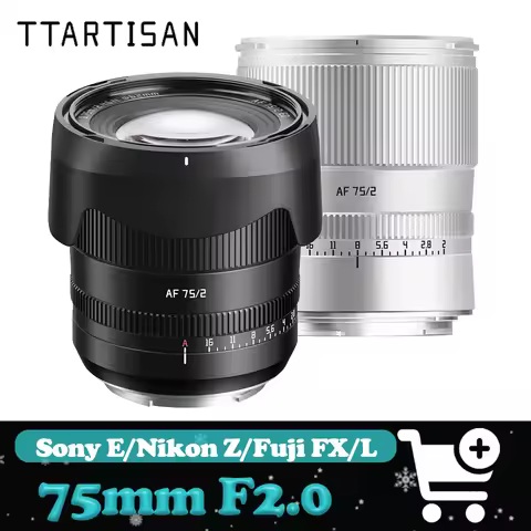 TTArtisan Full Frame Protrait Lens AF 75mm F2 Large Aperture Camera Lens for Sony ZV-E1 Nikon ZFC Fu