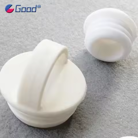 White Silicone Mop Bucket Drain Stopper with Handle Round Drainage Outlet Hole Plug for Mop Bucket
