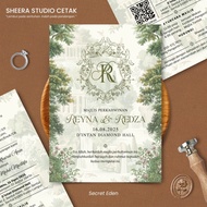 Secret Eden • Kad Kahwin Linen Murah dan Cantik by Sheera Studio Cetak • Free Sampul Bercetak