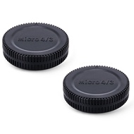 2-Pack Body Cap & Rear Lens Cap Cover Kit for Micro 4/3 Mount Cameras & Lenses Such as Olympus OM-5 