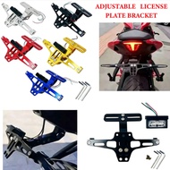 Universal Motor Adjustable License Number Plate Holder Bracket Anti-Corrosion with LED CNC Aluminium
