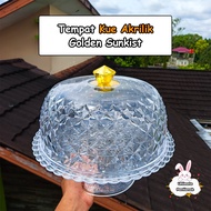 Golden Sunkist Acrylic Cake Stand TK 1205 | Acrylic Cake Tray | Cake Tray | Ok Cake Storage Place