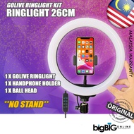 Golive Ringlight 26cm Lighting Kit complete with stand and handphone holder