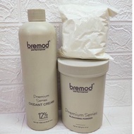 1 set Bremod Premium Oxidant 1000mL Bremod Premium Bleaching Powder 400g Bleach Rambut BR-R812+BR-R0