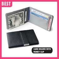 B190 Cash Clip Dompet men wallet lelaki mini dompet mini lelaki Bifold Wallet PU beg duit lelaki Money Clip Wallet