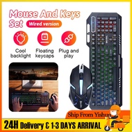T450 RGB Gaming Keyboard and Mouse Set Mechanical Touch Full 104 Keys RGB LED Light键鼠套装