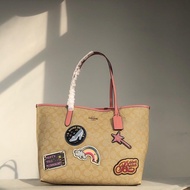 Disney X Coach City Tote In Signature Canvas With Patches