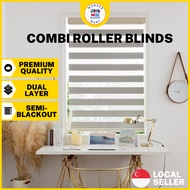 Zebra Roller Blind | Combi Blind Window Curtain / Semi Blackout Home Office Roller Blind