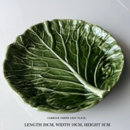 Luxe Verdant Cabbage Leaf Plate – 20cm