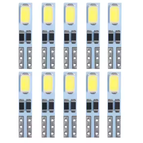10PCS T5 W3W W1.2W Led Bulb Auto Instrument Lamp 5630 2 SMD Wedge Dashboard Indicator Car Interior L