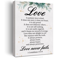 Bible Verse Wall Art Decor Christian Love Quote Poster Framed Painting Print 1 Corinthians 13:4-8 Sc