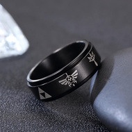 8mm Black Spinner Pattern Ring for Anxiety Ring Anxiety Relief Spinner Ring C0MS