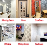 Mirror Wall Sticker 17/32/58Pcs DIY Diamonds Rhombus Acrylic Mirror Surface Wall Stickers Living Roo