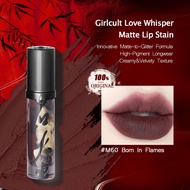 Love Whisper Matte Lip Stain #M60 Born In Flames Innovative Matte-To-Glitter Formula Creamy & Velvet