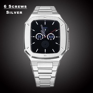 ชุดดัดแปลงสุดหรูสำหรับเคสสายคาด Apple Watch Refit Mod 45มม. กรอบโลหะป้องกันสายรัดสำหรับ IWatch 8 7 6