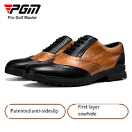 PGM รองเท้าหนังวัวผู้ชายรองเท้าหนังวัวแท้ผู้ชายรองเท้ากอล์ฟรองเท้าผ้าใบธุรกิจ XZ311กันลื่น
