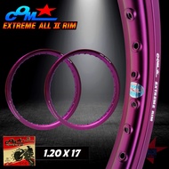 วงล้ออลูมิเนียม ล้อ COM EXTREME ALL ll ขนาด 1.20 X 17 ขอบเรียบ แพ็คคู่ จำนวน 2 วง ล้อคอม เอ็กซ์ตรีม 