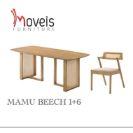 NOKA Dining Set 6 Seater /Meja Makan Set /Muji Dining Set 6 Seater