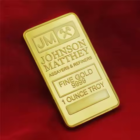 JM Johnson Matthey Bullion Bar JM Bar Coin Souvenir Gold Plated Coins