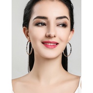 Sterling Silver Earrings Female 2023 New Style Hot-selling Circle Large Circle Earrings Round Circle