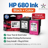 HP 680 Ink Cartridge Black & Color | Original Ink | For HP DeskJet 2135 / 2676 / 2776 / 2336