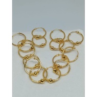 Ball Ring Earrings 1/2 gram Light Gold