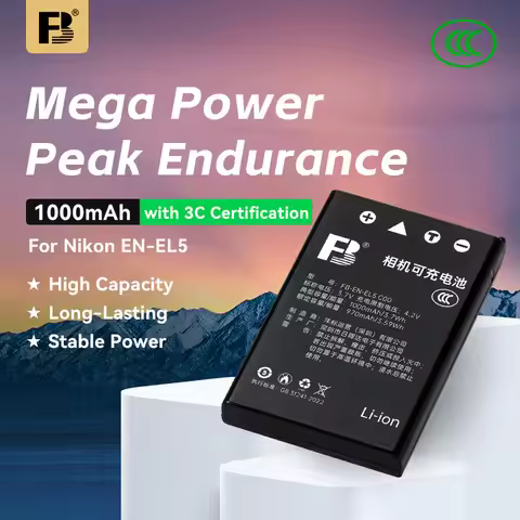 FB 1000mAh EN-EL5 Camera Battery, Stable Output High Capacity Replacement for Nikon P6000/P5000/P510