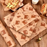 Wax paper Baking Paper BEAR CAKE Motif Bento Sandwich Burger Liner Paper