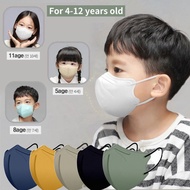 [Ready Stock] 4 ply Morandi Disposable Face black white colorful mask for kids Holder RAUUN