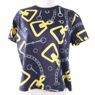 เสื้อยืดแขนสั้นผ้าฝ้าย HERMES 24SS 4H4641DH ลายคาไลโดสโคป สีน้ำเงินเข้ม ไซส์ 34 ยังไม่เคยใช้งาน พร้อ