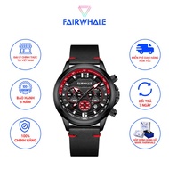 Đồng hồ thể thao nam dạ quang chống nước chính hãng Mark FairWhale FW006 mặt kính chống xước dây da 
