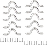 SHUYUNGE 10Pcs 316 Stainless Steel Eye Straps Ceiling Wall Mount Outdoor Hanging Hardware U Hook wit
