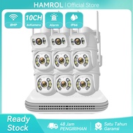 Hamrol Paket CCTV Nirkabel 8MP 6 Kamera PTZ Tahan Air dengan NVR dan Alarm Deteksi Gerakan